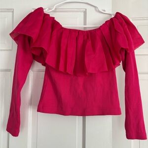 Anthropologie Fuchsia Ruffled Blouse